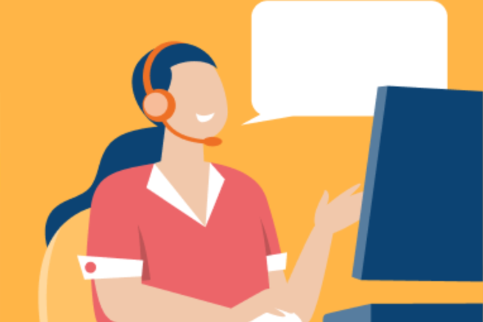 Girl at a monitor-ilustrated