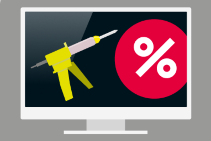 Desktop with sale - ilustrated