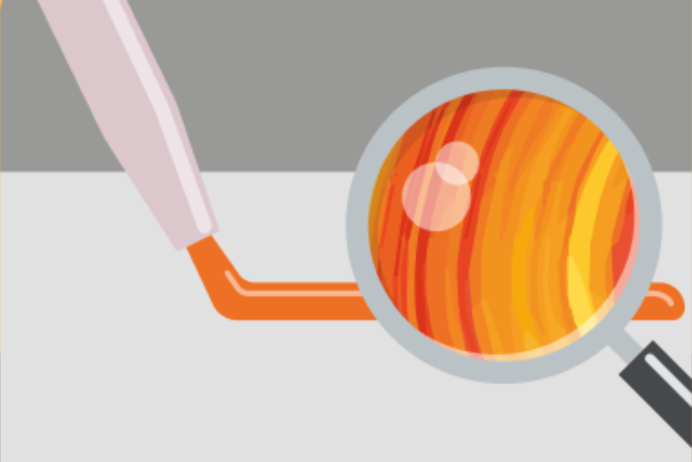 Red magnyfying glass - ilustrated