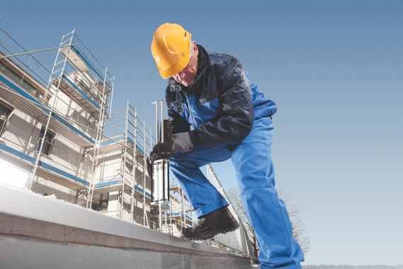 Worker at construction site